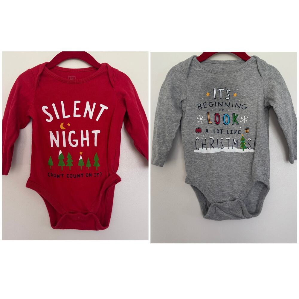 babyGap Christmas Onesies, Bundle of 2